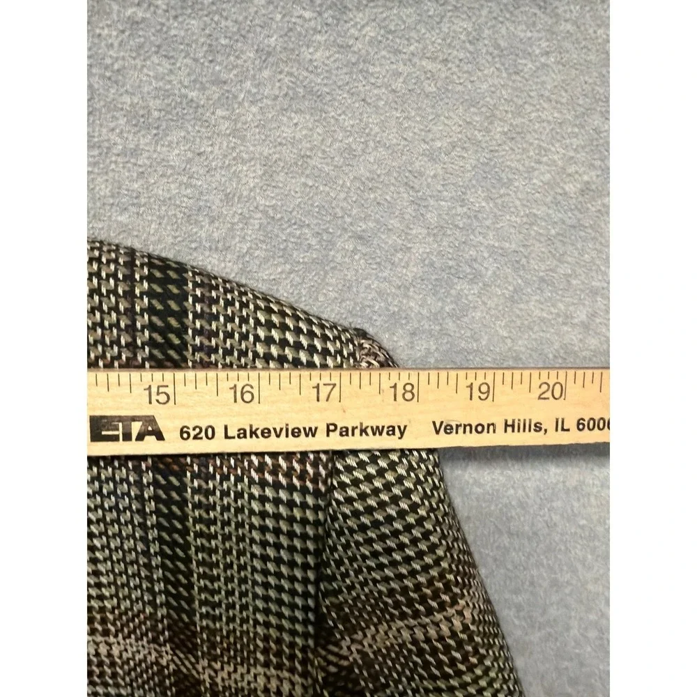 VTG Emily Womens Plaid Blazer Jacket  Wool Blend Career Sz 14 Romania‎